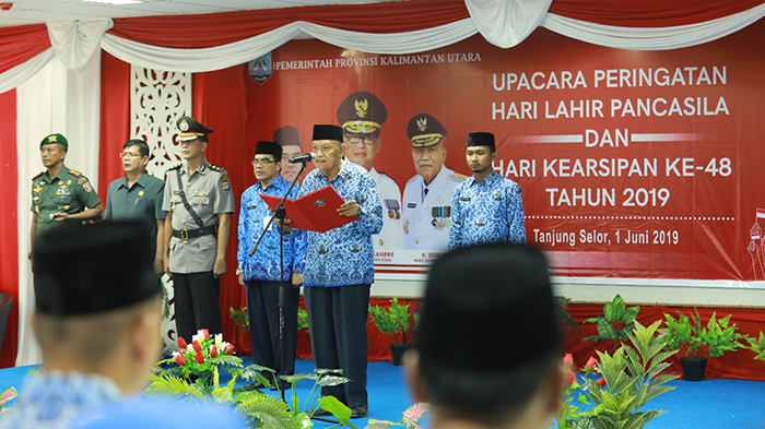 Meski Libur, ASN Pemprov Kaltara Tetap Antusias Peringati Hari Lahir Pancasila