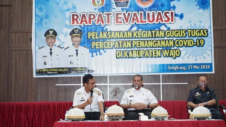 Rapat Evaluasi Pelaksanaan Gugus Tugas Percepatan Penanganan Covid 19 Kab. Wajo