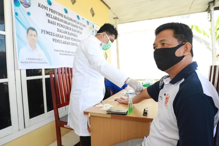 Waspada Covid-19, KONI Kaltara Gelar Rapid Test
