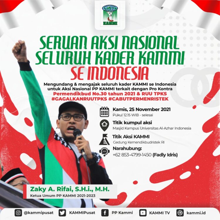 Buntut RUU TPKS dan Permendikbudristek PPKS, PP KAMMI Gelar Aksi Di Depan Kemendibud dan DPR RI, Ini Tuntutannya